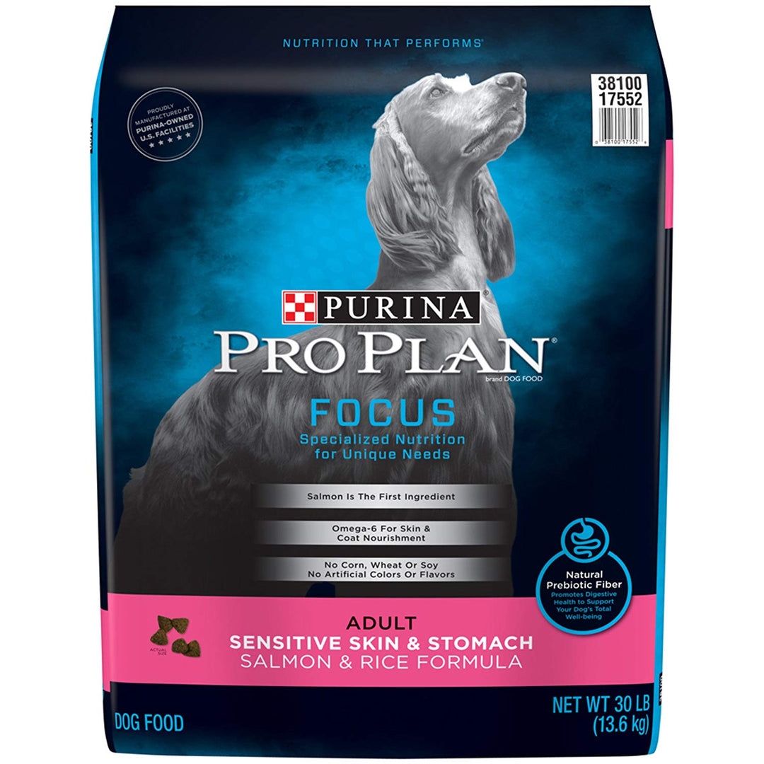 Purina Pro Plan Focus Adult Sensitive Skin & Stomach Salmon & Rice Dog Food, 33 LB