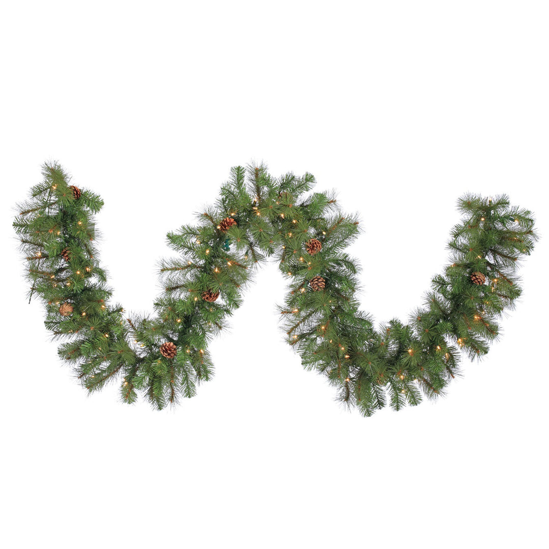 9' x 10" Dresden Lifelike Garland, Pre-Lit Clear Lights