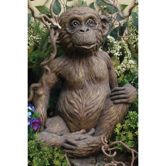 Sitting Monkey Statue, 18"