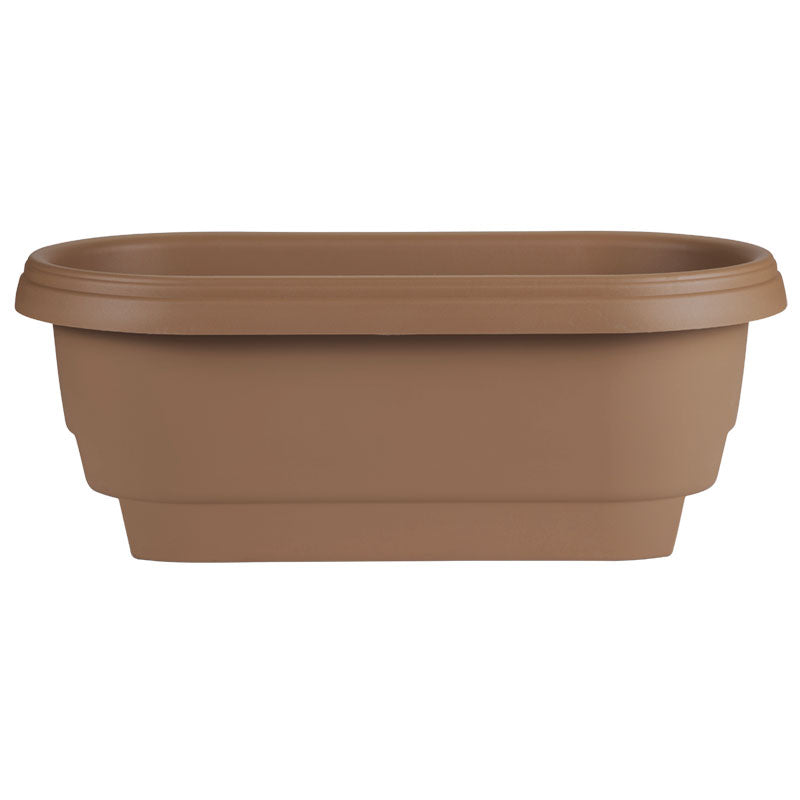 Bloem Classic Deck Rail Plastic Planter, Terra Chocolate, 24 in.
