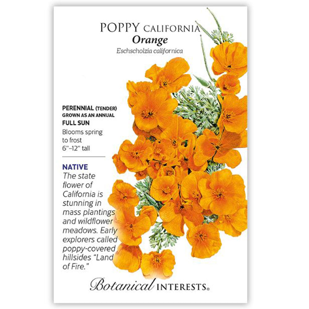 Botanical Interests, Poppy, California Orange