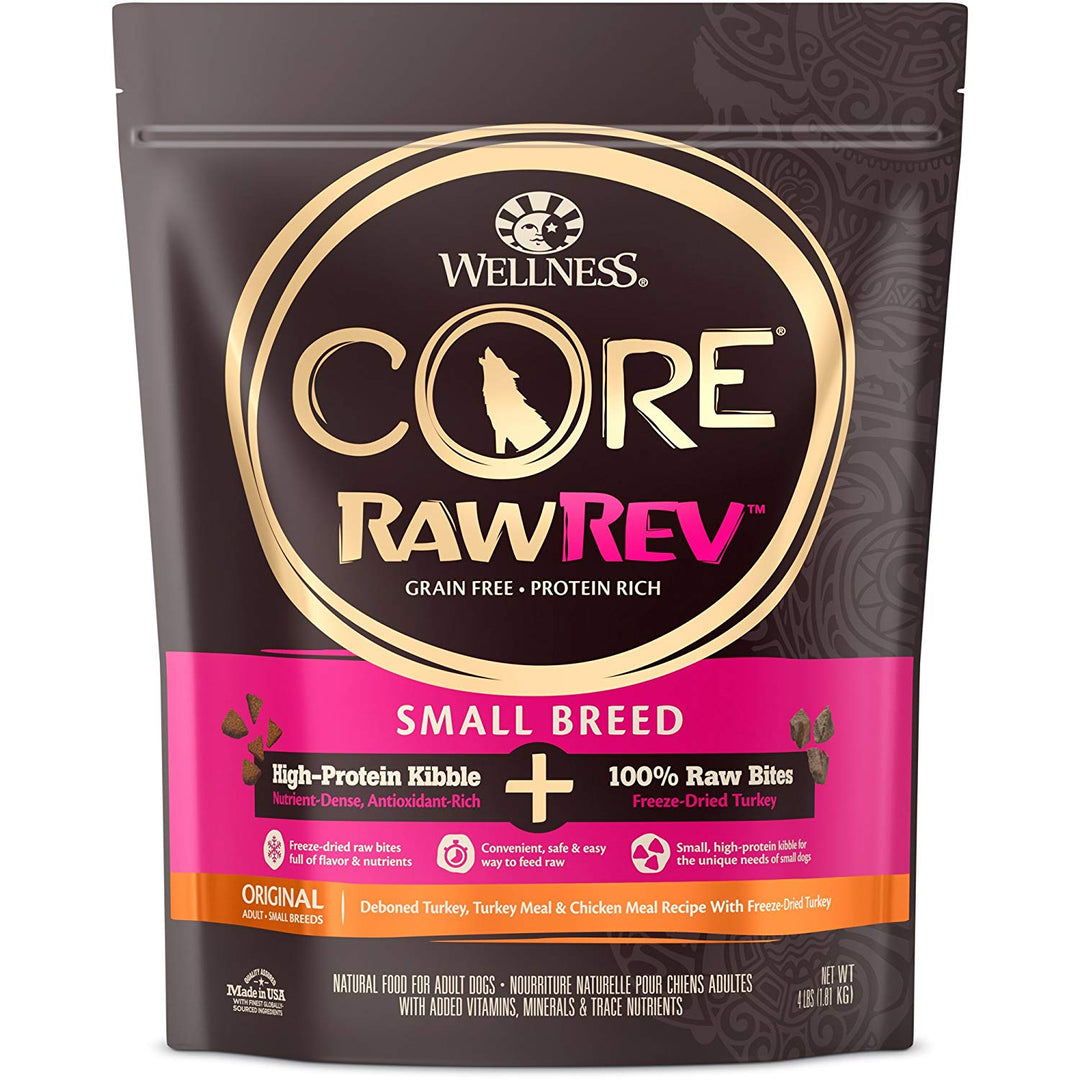 Wellness CORE RawRev Small Breed Grain Free Turkey Dog Food, 4 LB