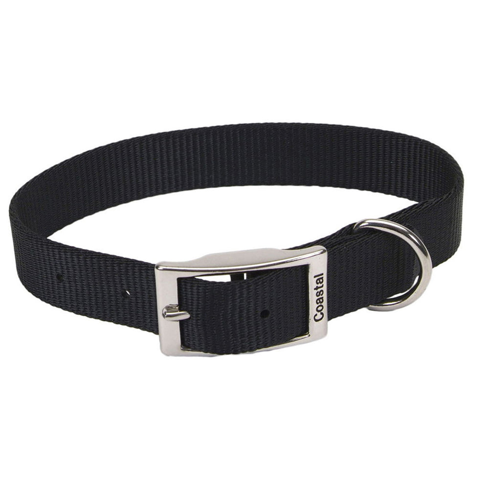 Coastal Pet, Black Nylon Single-Ply Dog Collar, 1"