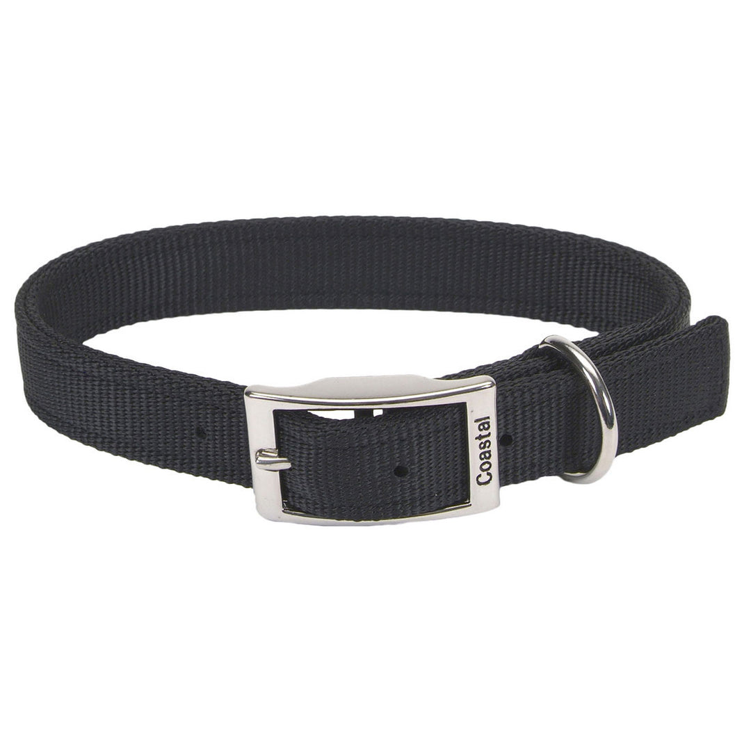 1" Double-Ply Dog Collar, Black