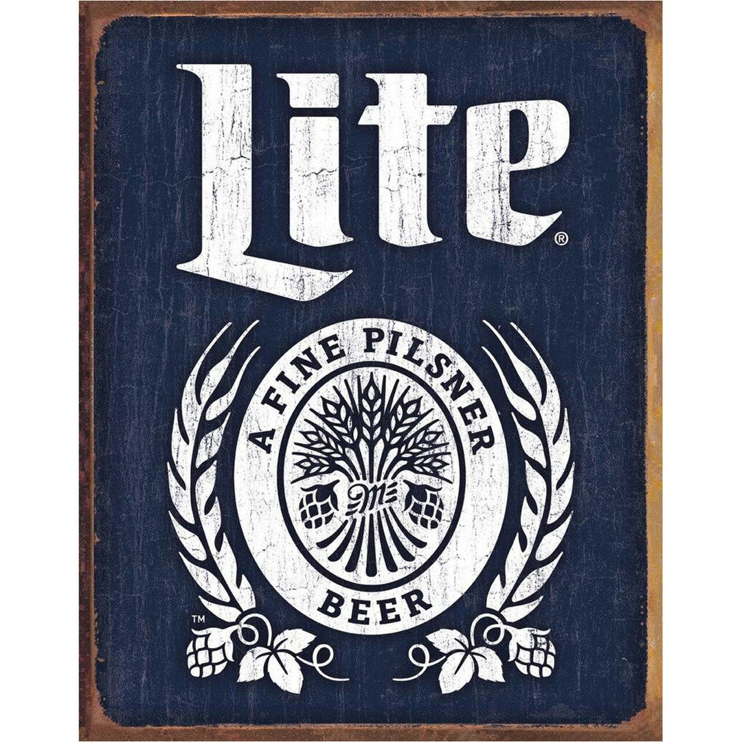 Miller Lite Bottle Logo Metal Sign