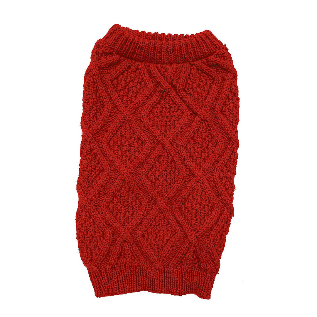 Outdoor Dog Fisherman Sweater, Red, M