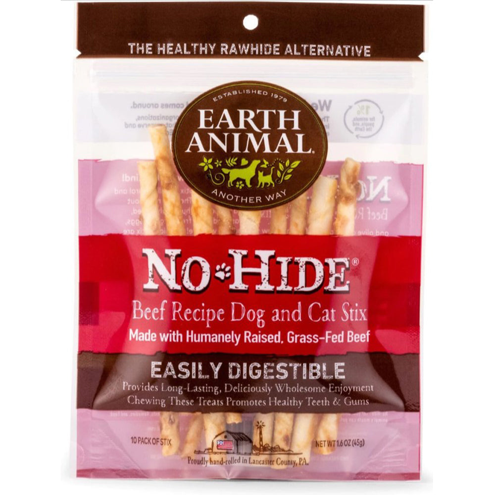 Earth Animal, No-Hide Long Lasting Beef Stix, 10 pk