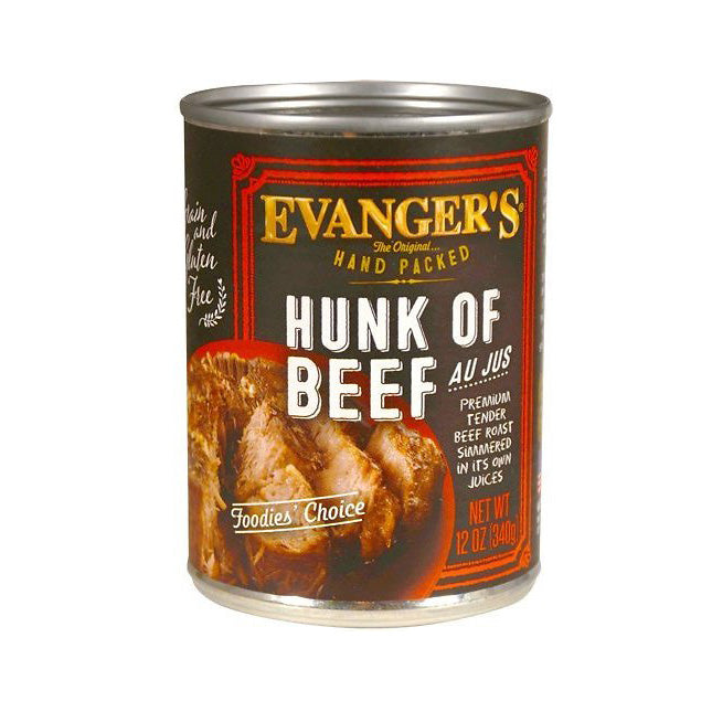 Evanger's, Hand-Packed Hunk of Beef, Canned Dog Food, 13 oz