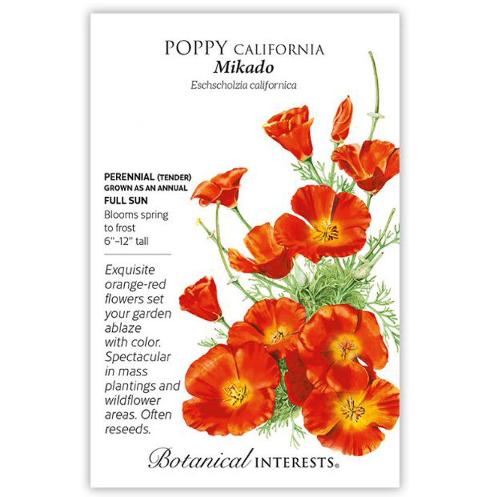Botanical Interests, Poppy, California Mikado