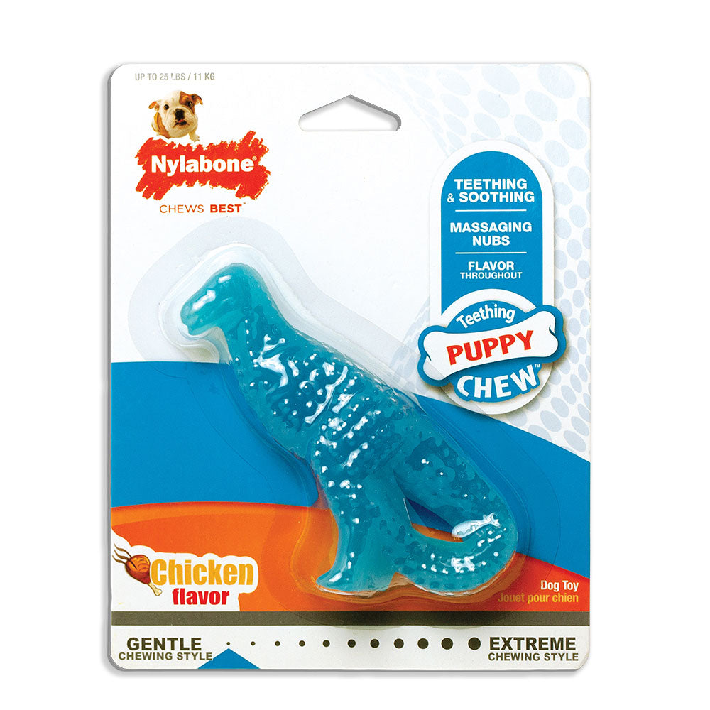 Nylabone Puppy Dental Dinosaur Chew Toy for Teething Puppies, Regular Size