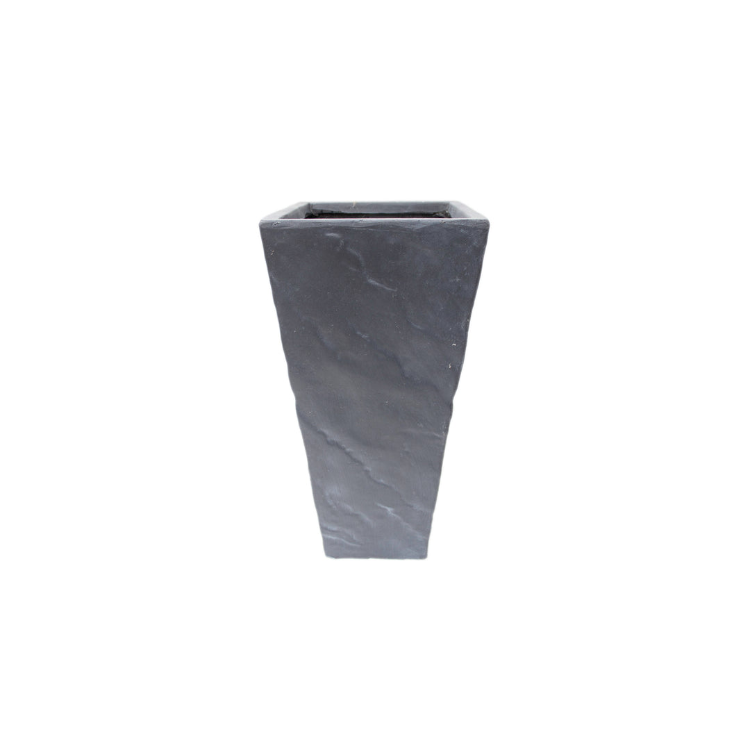 Border Concepts 20" Slate Finish Tall Taper Square Pot, Gray