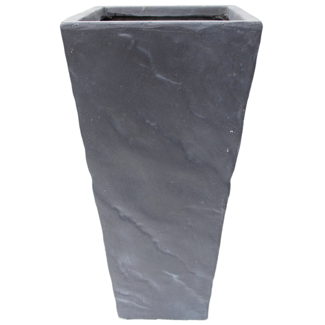Border Concepts 35" Slate Finish Tall Taper Square Pot, Gray