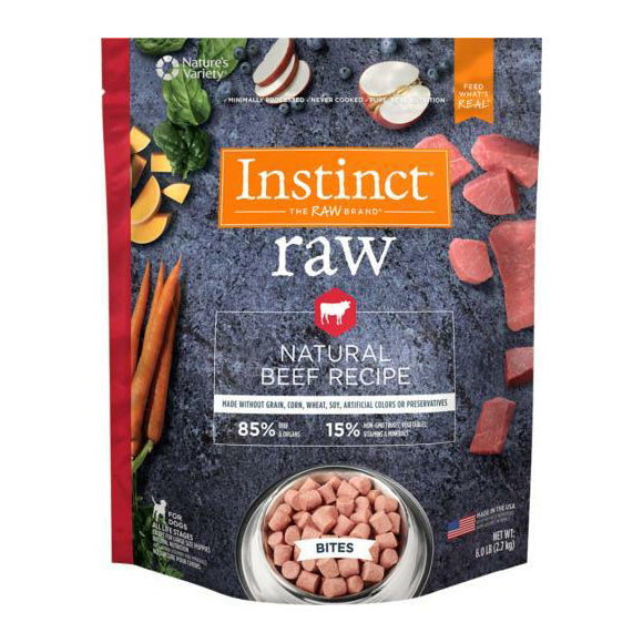 Instinct Raw Frozen Beef Bites, 6 lb