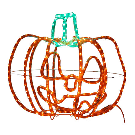 3D Jack-O-Lantern w/LED Rope Lights, 20"