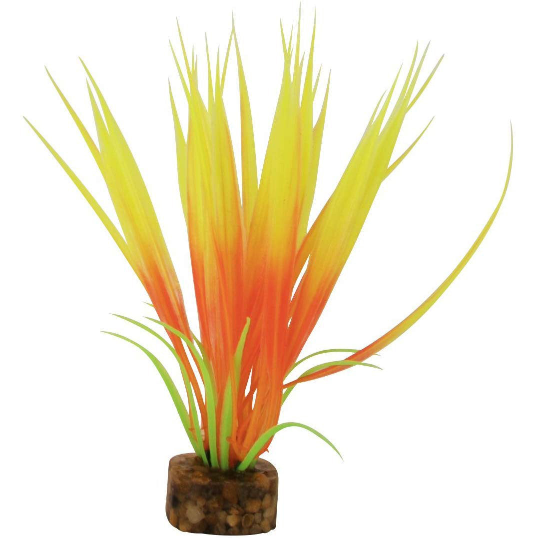 Tetra GloFish Aquarium Plant, Orange/Yellow, Small