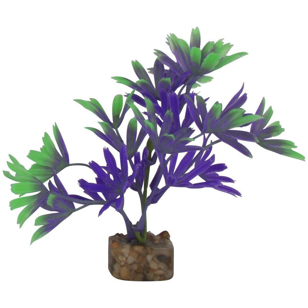 Tetra GloFish Aquarium Plant, Purple/Green, Small