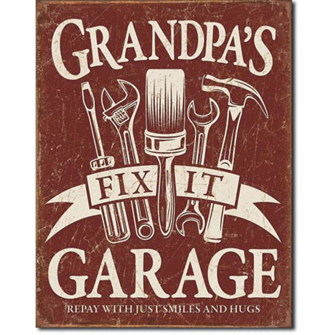 Grandpa's Garage Tin Sign