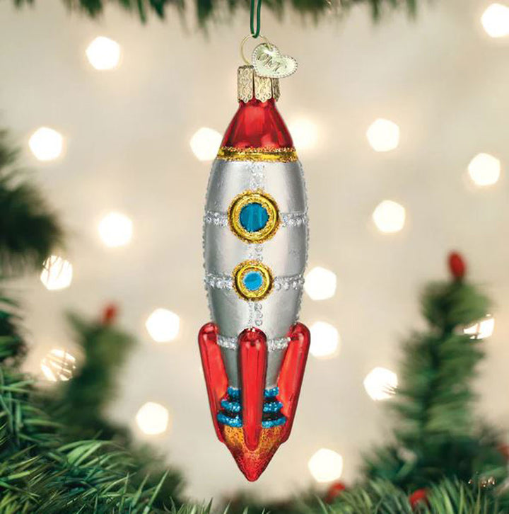 Old World, Toy Rocket Ship Ornament