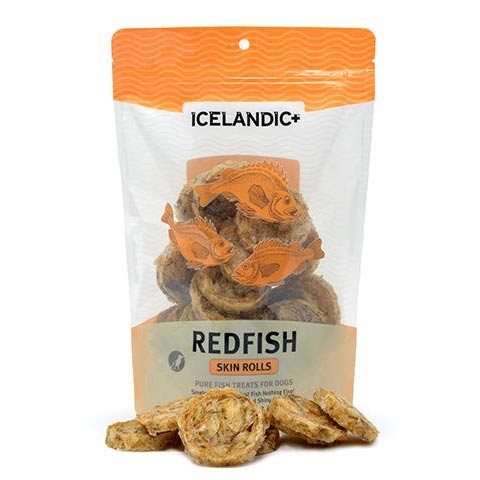 Icelandic+ Redfish Skin Rolls Dog Treat, 3 oz.