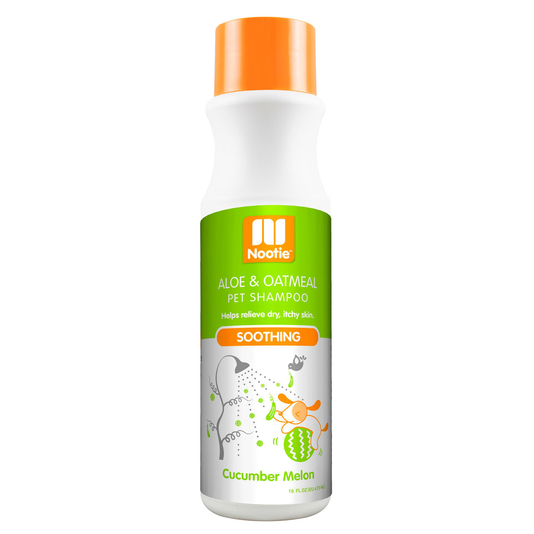 Nootie Soothing Aloe & Oatmeal Pet Shampoo, Cucumber Melon 16 Fl. Oz.