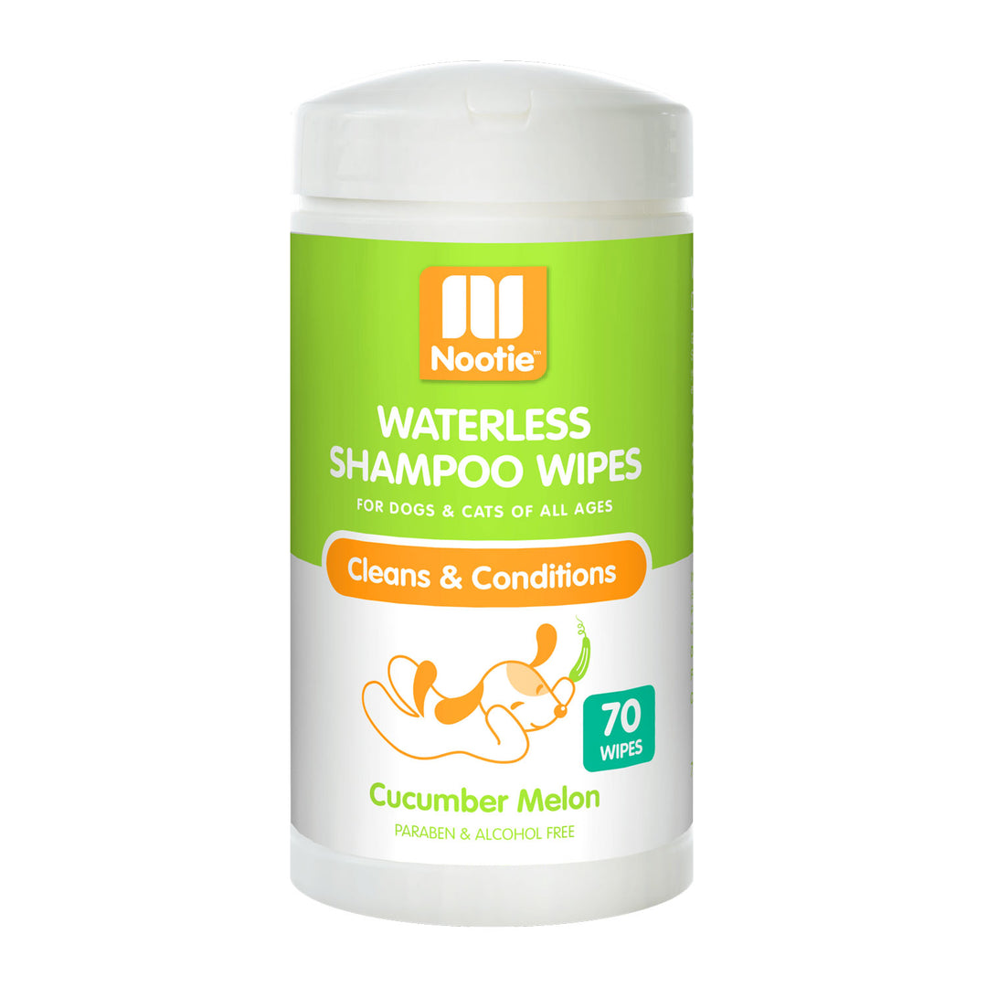 Nootie Waterless Shampoo Wipes, Cucumber Melon 70 Count