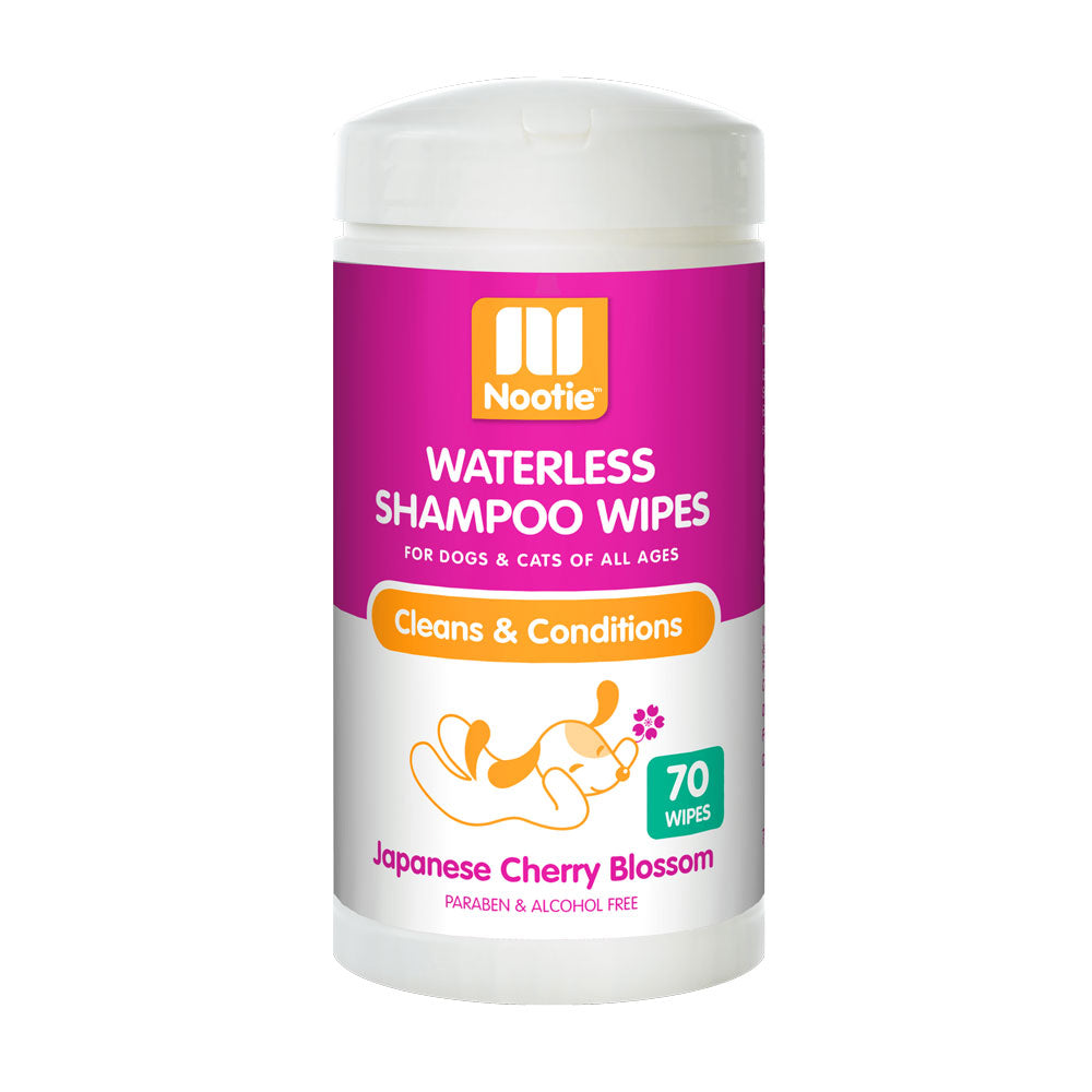 Nootie Waterless Shampoo Wipes, Japanese Cherry Blossom 70 Count