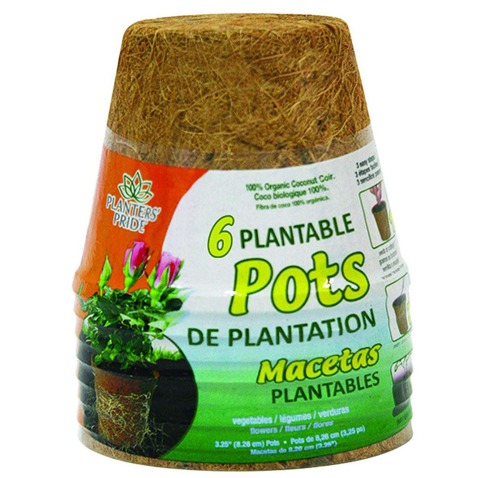 4.25" Coconut Coir Plantable Pots-6 pack