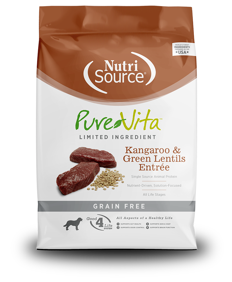 PureVita Kangaroo & Green Lentils Grain-Free Dog Food, 25 LB
