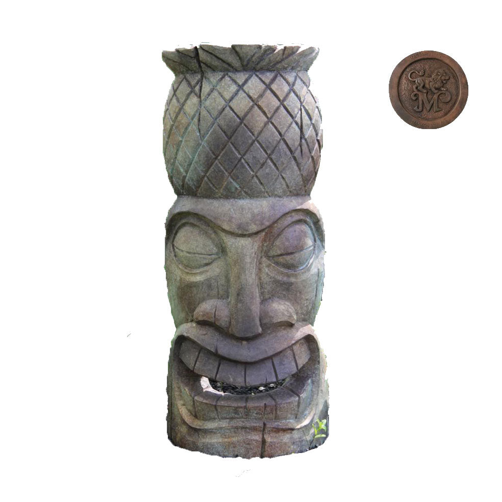 Pineapple Tiki Face Statue, 36"