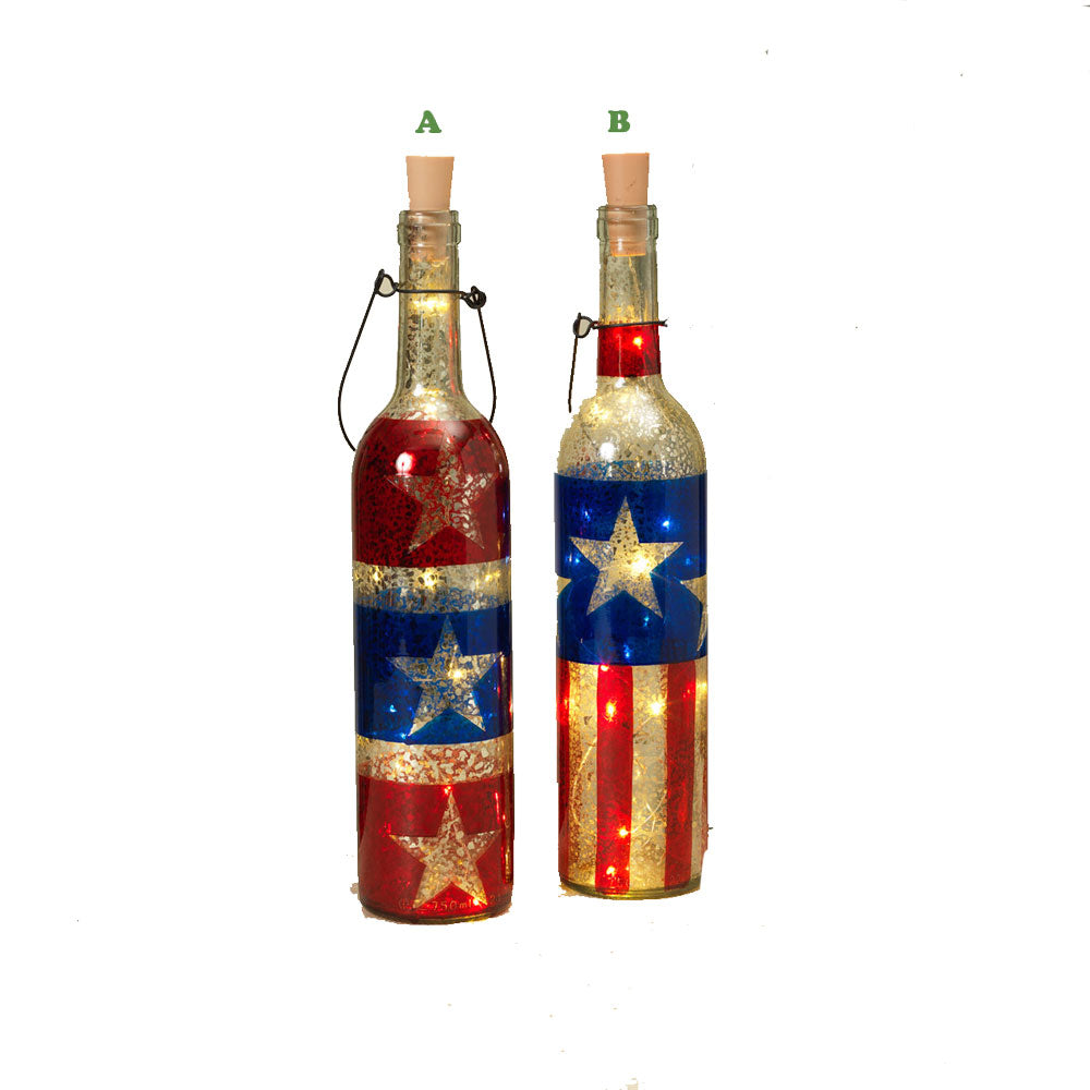 Gerson, Americana Glass Bottle W/Handle, Assorted & Sold Separately