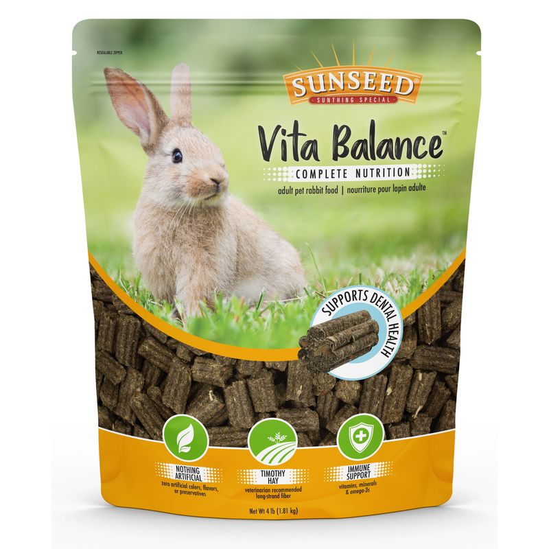 Sunseed Vita Balance Adult Pet Rabbit Food, 4 LB