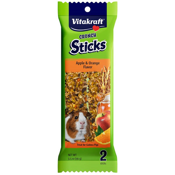 Vitakraft Apple & Orange Crunch Sticks for Guinea Pigs, 2 Pack