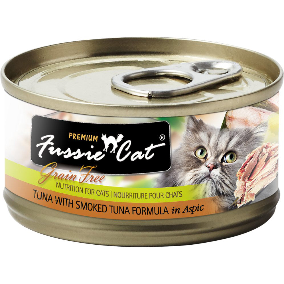 Fussie Cat Grain-Free Tuna w/ Smoked Tuna Canned Cat Food, 2.8 oz.