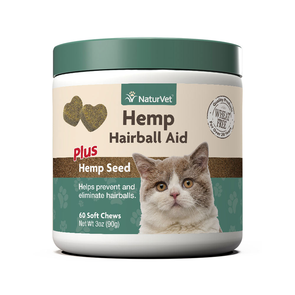 Naturvet Hemp Cat Hairball Aid Soft Chew, 60 CT