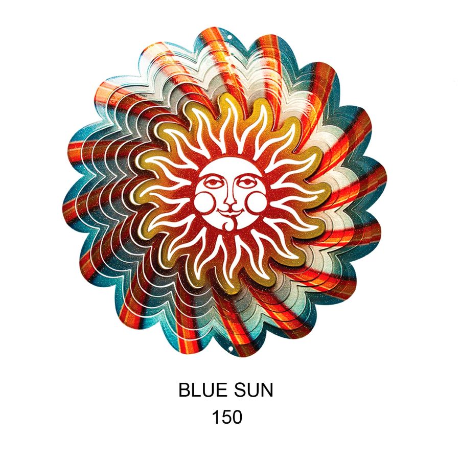Spinfinity Designs Blue Sun 12 in. Stainless Steel Wind Spinner