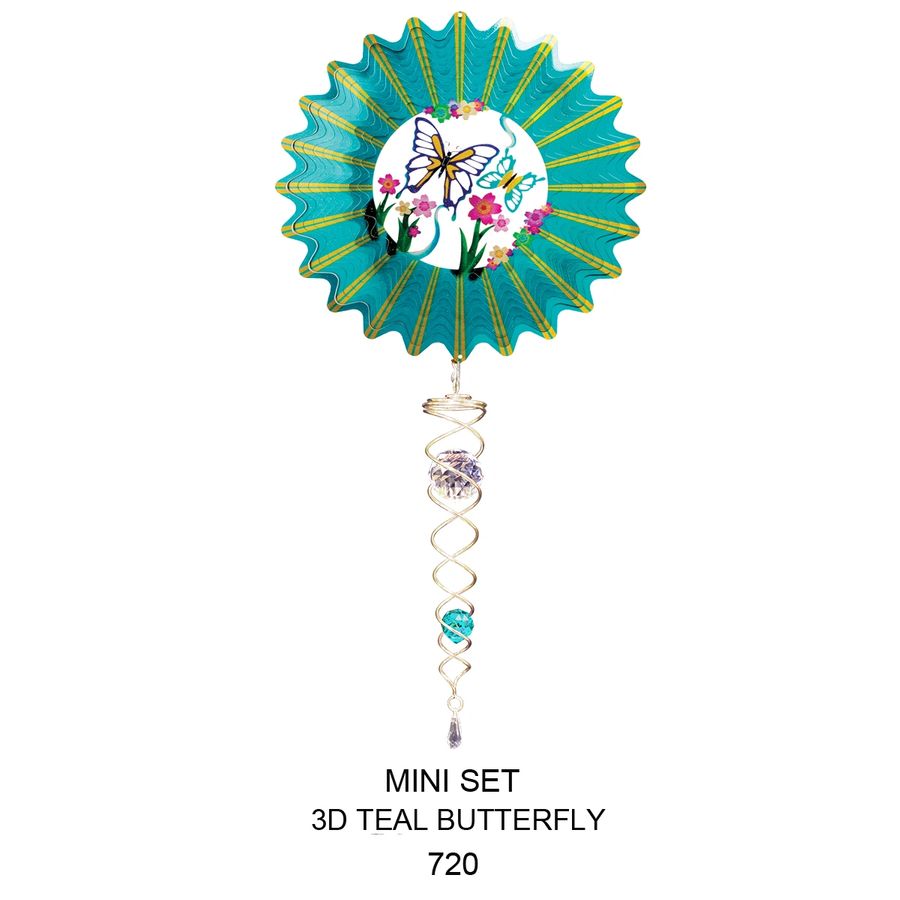 Spinfinity Designs 3D Mini Butterfly Splash Stainless Steel Wind Spinner Set