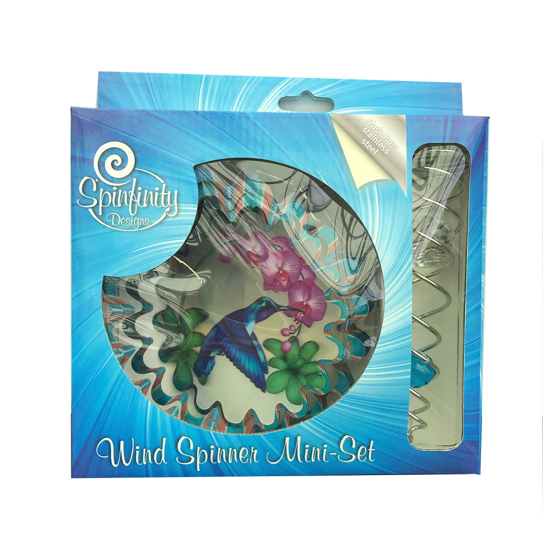 Spinfinity Designs Blank Mini Animated Blue Hummingbird Set