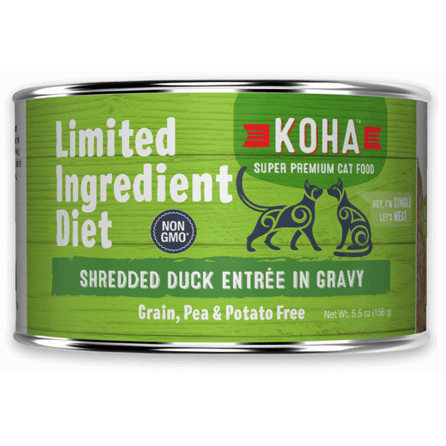 Koha Limited Ingredient Diet Shredded Duck Entrée Canned Cat Food, 5.5 oz. Can