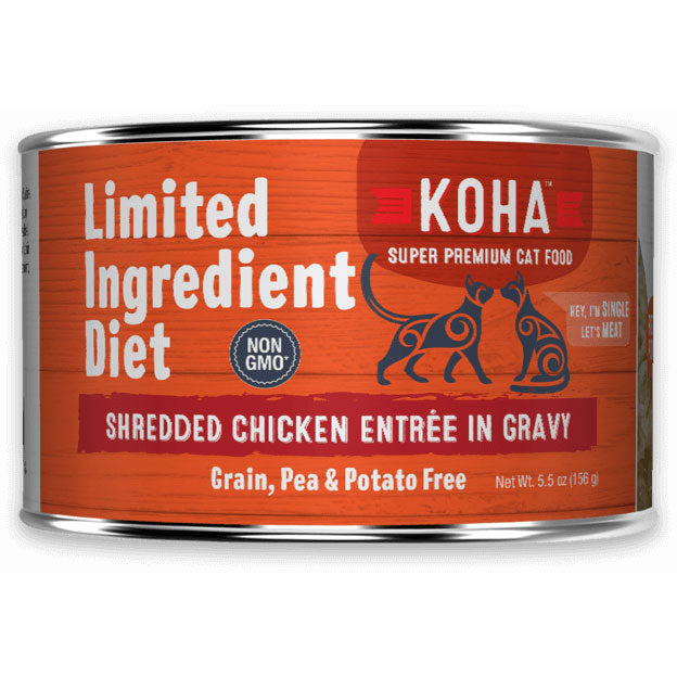 Koha Limited Ingredient Diet Shredded Chicken Entrée Canned Cat Food, 5.5 oz. Can