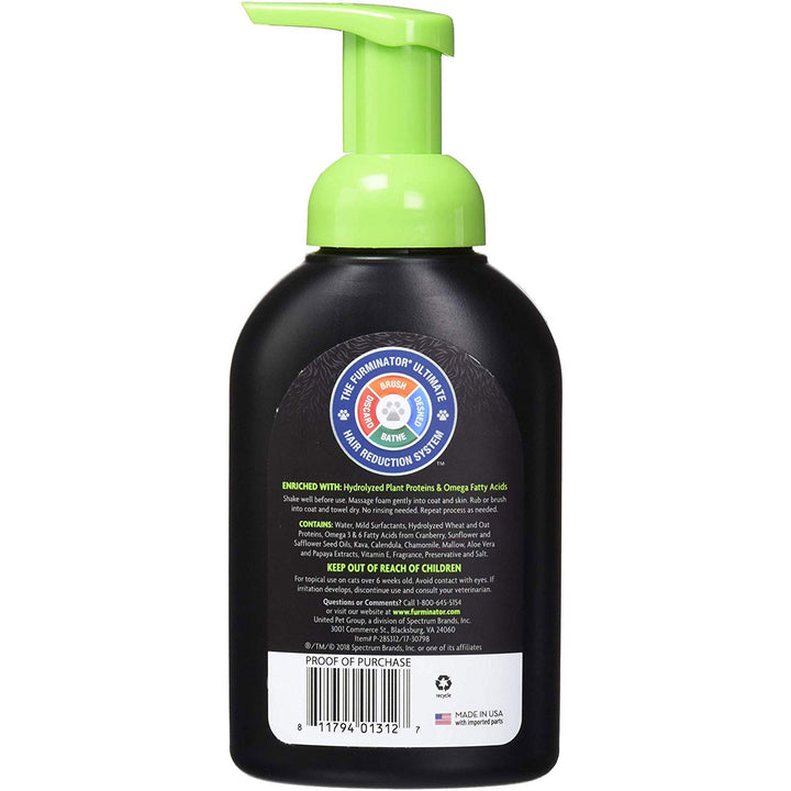 Furminator deShedding Rinse Free Foaming Cat Shampoo, 8.5 oz.