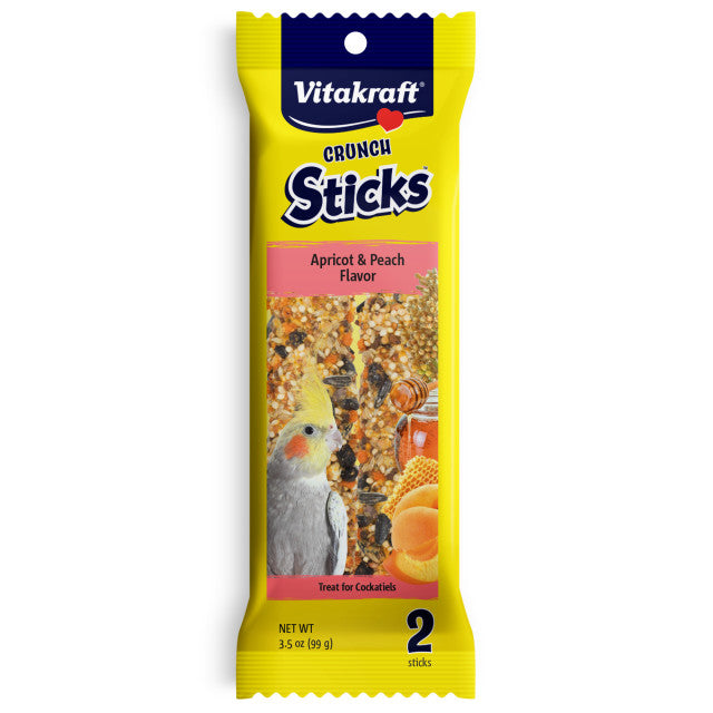 Vitakraft, Cockatiel Crunch Sticks, Apricot & Peach, 1.4 oz
