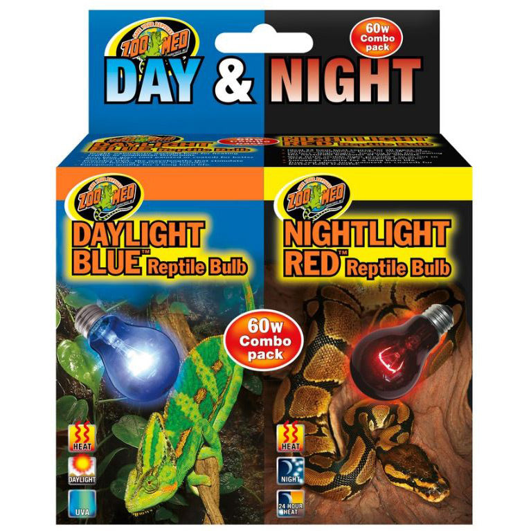 Day & Night Reptile Bulb Combo Pack, 60 Watt