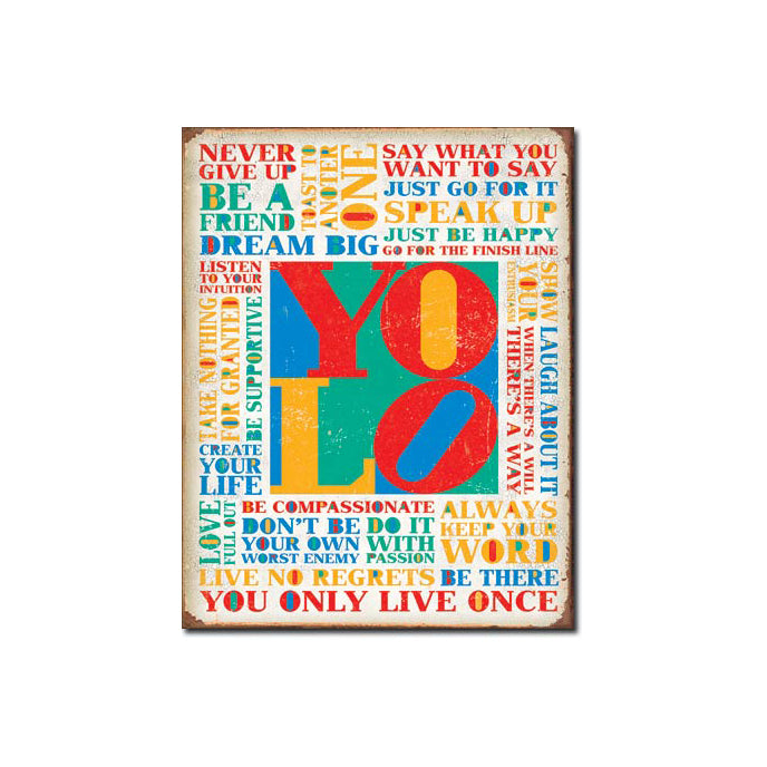 You Only Live Once Metal Sign, 16"
