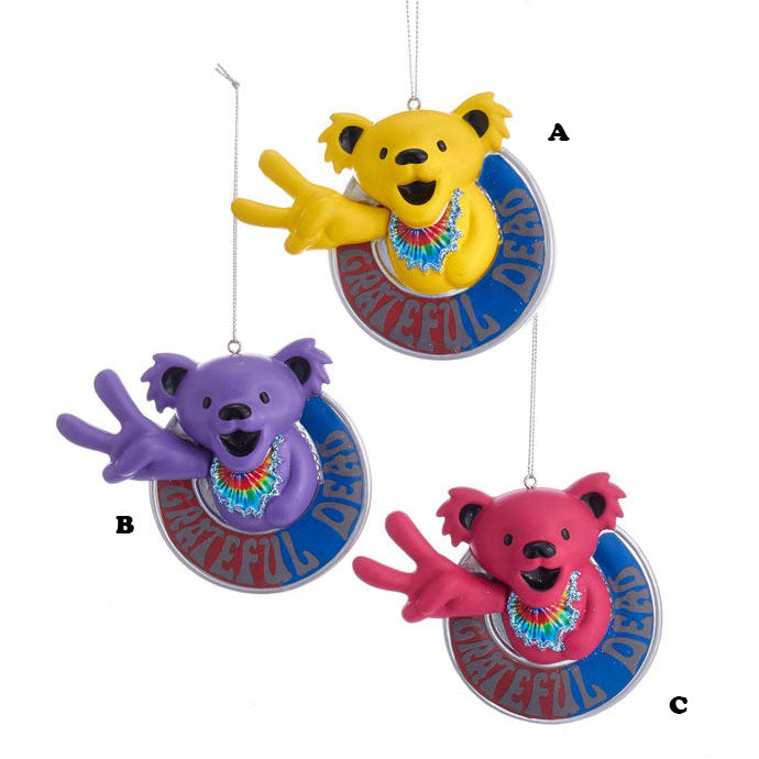 Kurt Adler Grateful Dead™ Peace Bear Ornament, 3 Assorted Sold Individually, 3"
