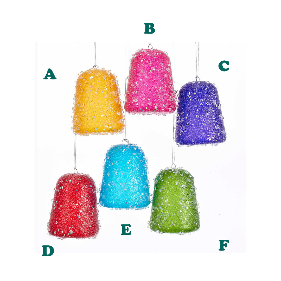 Kurt Adler Glittered Gum Drop Ornament, 3.5", Assortment Sold individually
