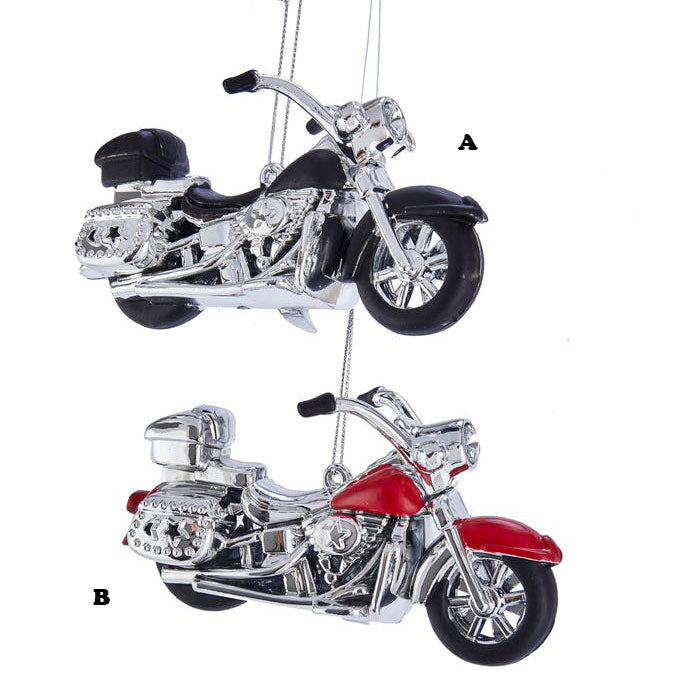 Kurt Adler Motorcycle Ornament, 2 Assorted Sold Individually, 4.8"