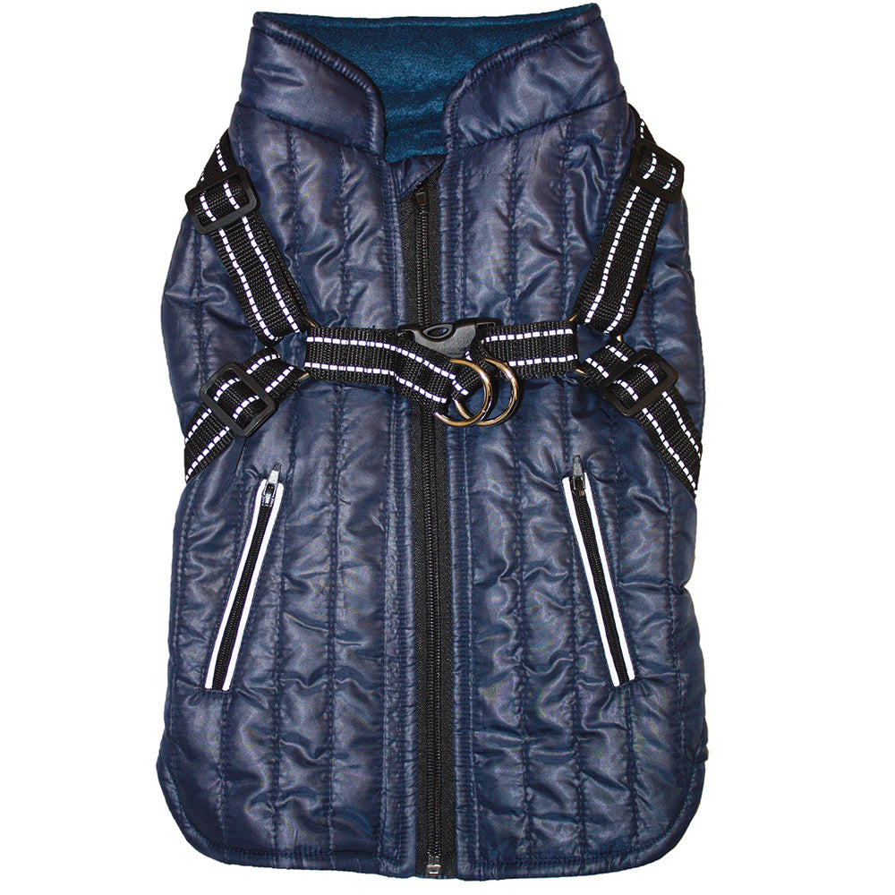 Fashion Pet, Harness Coat, Navy