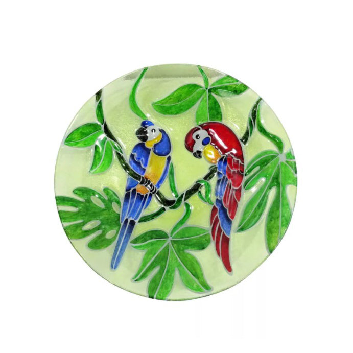 Birdbath with Parrots, 18"