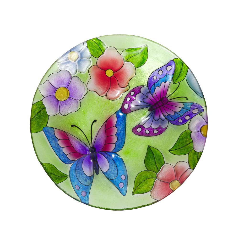 Alpine, Butterfly Birdbath W/Purple, 18"