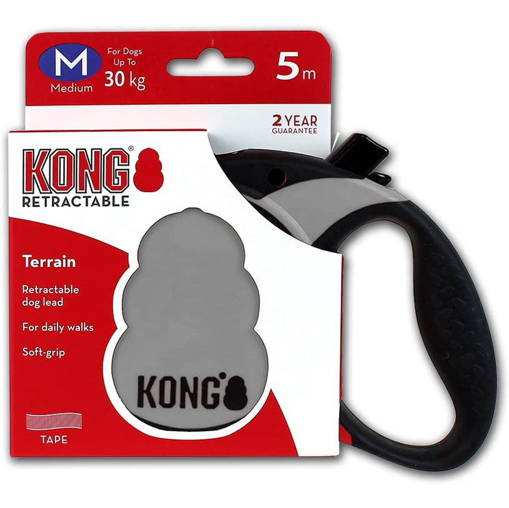 Kong, Medium Retractable Gray Leash, 16'